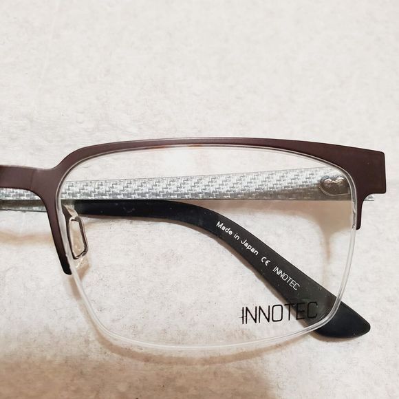 Mens Innotec Designer Eyeglasses Frames And Case 53-19-145 Brown Never Worn - Picture 6 of 9